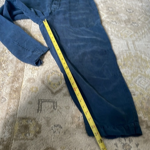 Anthropologie Audra Linen Blend Cropped Utility Pants in Blue Size 30 - Picture 7 of 8